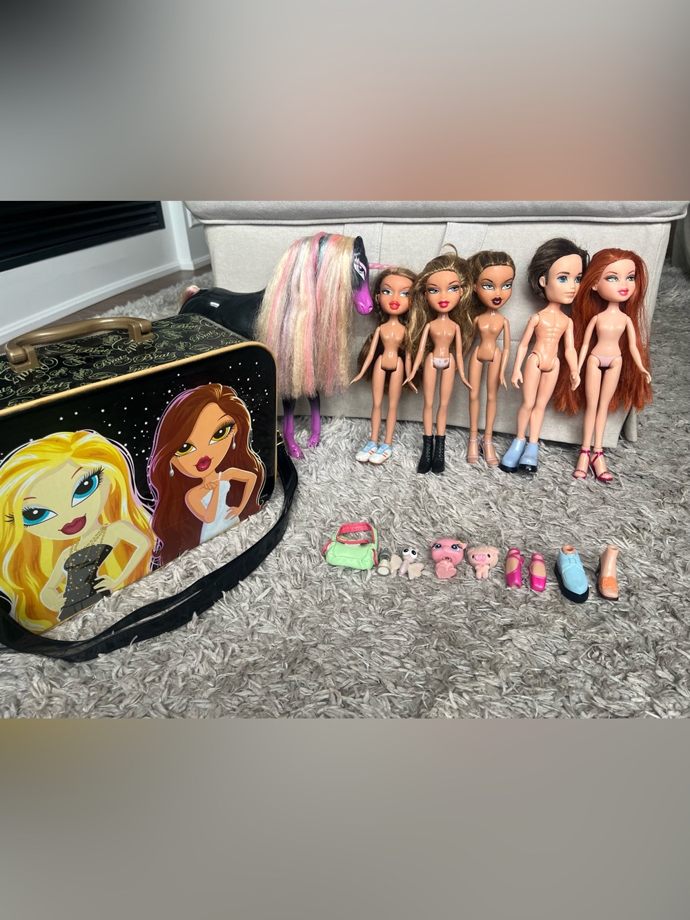 Bratz Carry Case doll lot strut it Yasmin y2k yasmin meygan koby Pixiez horse